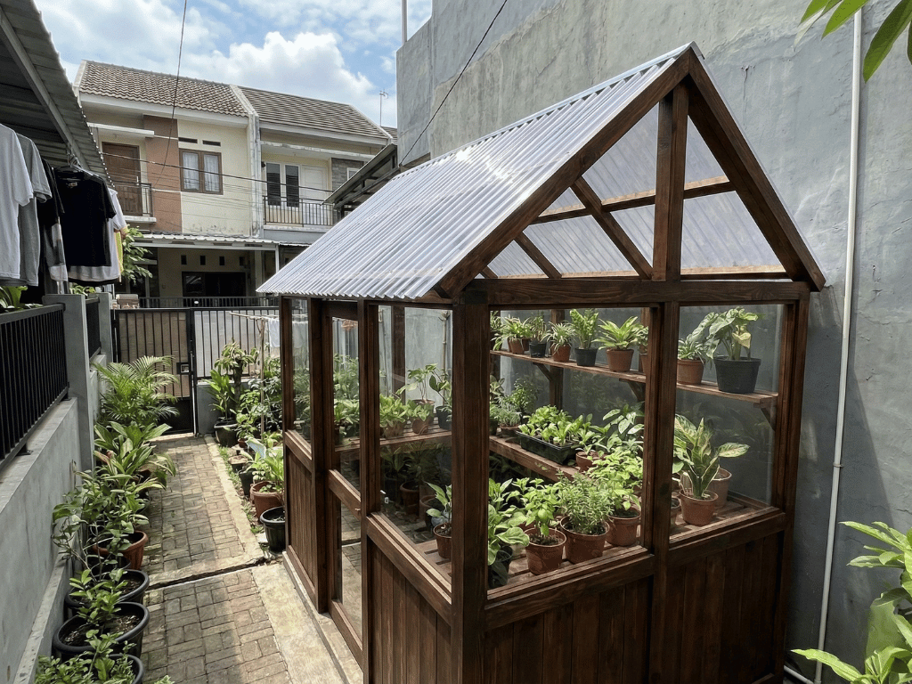 Greenhouse rumahan dengan polycarbonate