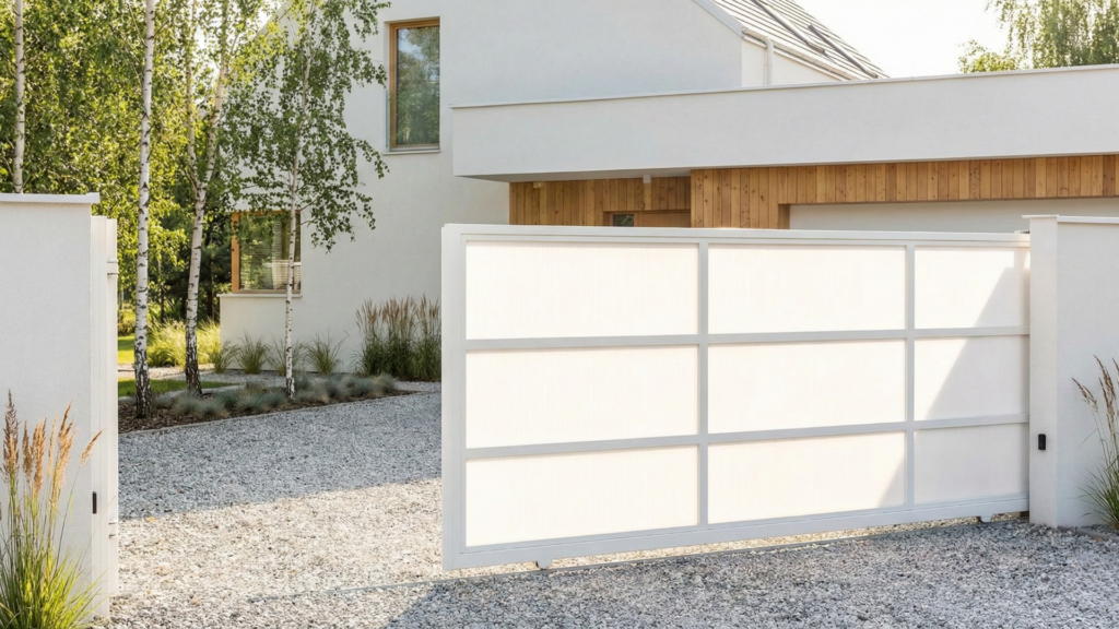 inspirasi pagar polycarbonate white