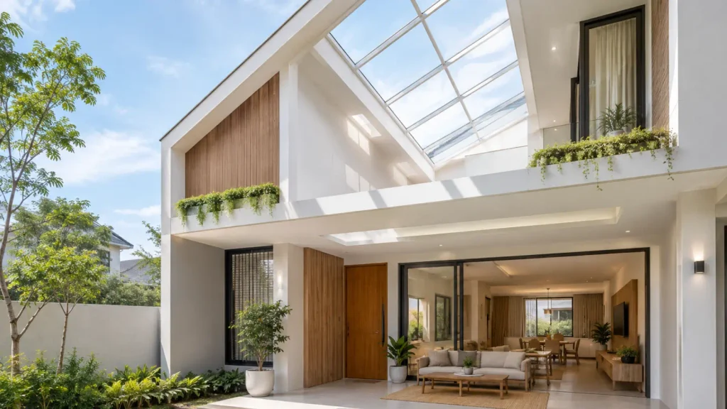 Lantai kedua yang menggunakan atap polycarbonate untuk skylight