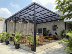 atap cafe outdoor polycarbonate silver