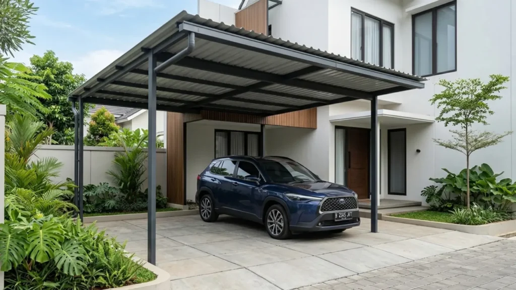kanopi garasi mobil minimalis