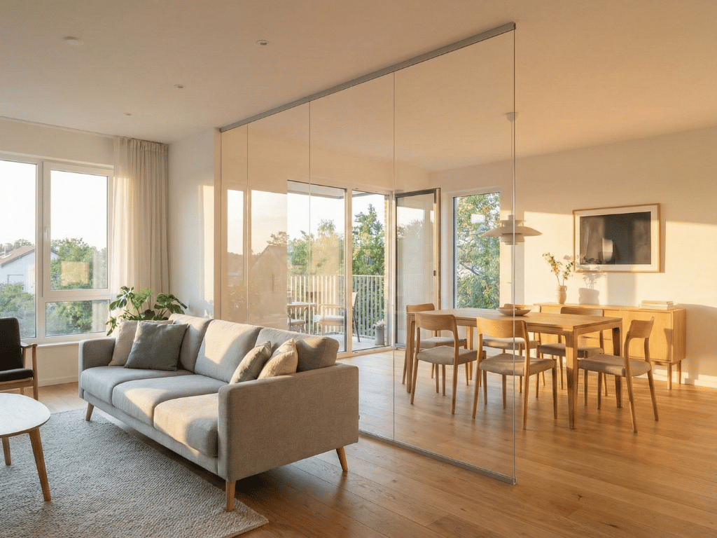 partisi ruangan transparan dengan polycarbonate