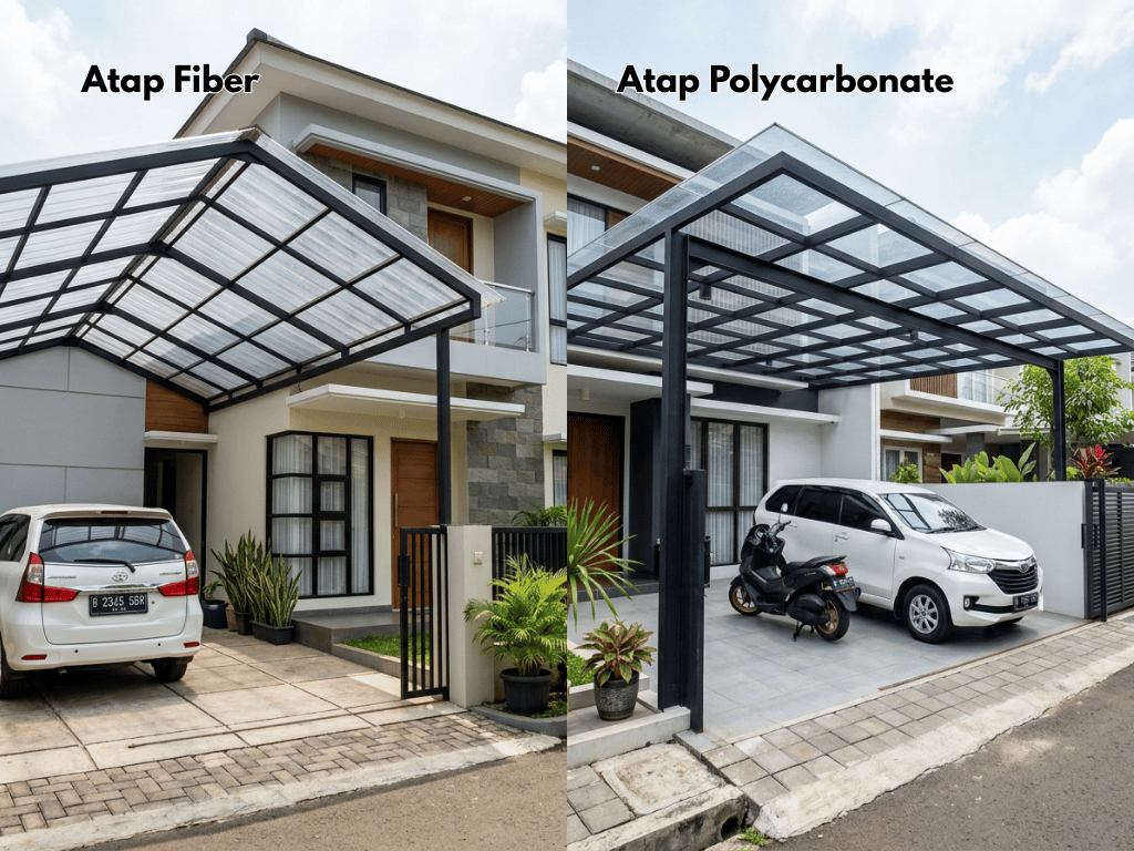 perbedaan atap fiber dan polycarbonate