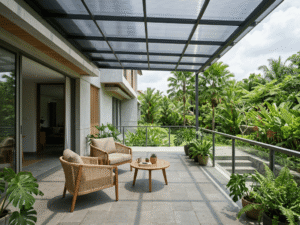 peredam panas atap kanopi dengan polycarbonate