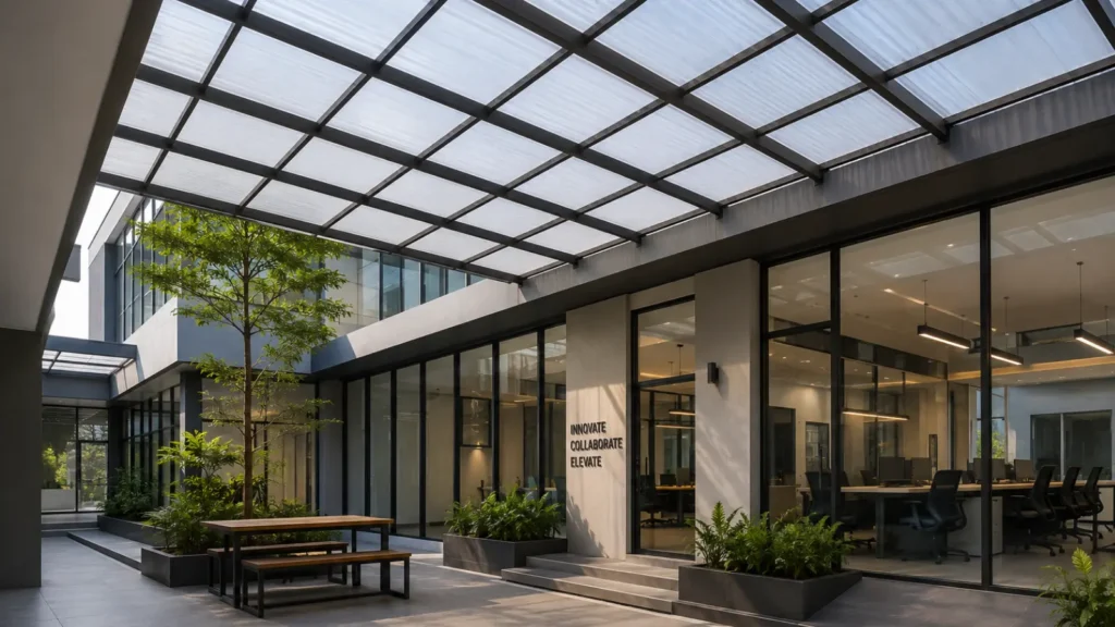 Penggunaan atap polycarbonate di gedung perkantoran