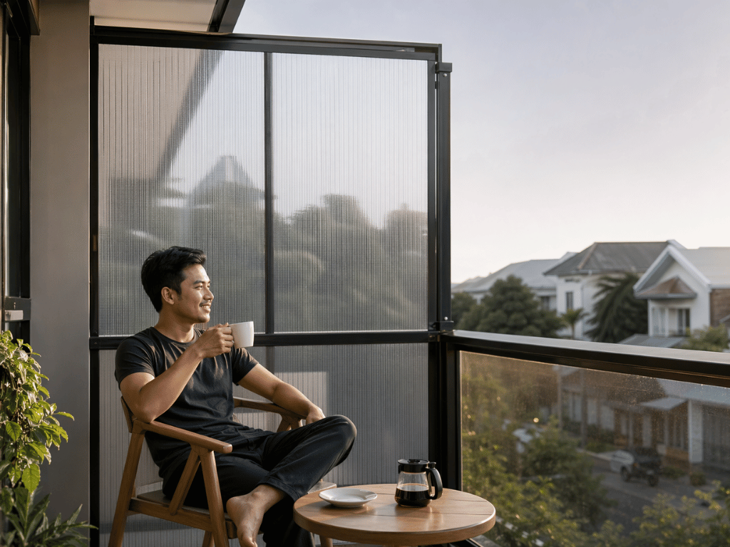 pagar balkon minimalis polycarbonate