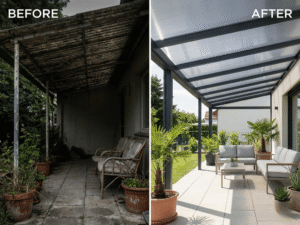 renovasi atap teras dengan polycarbonate