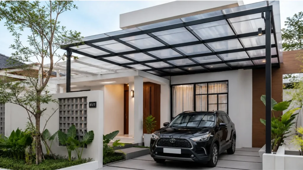 Kanopi memakai atap polycarbonate