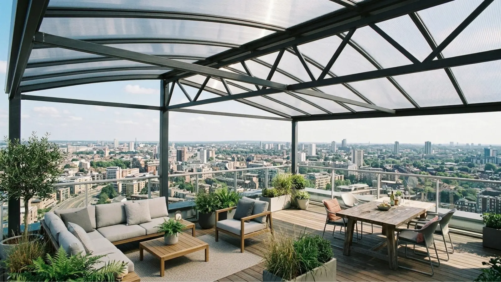 Atap polycarbonate untuk rooftop