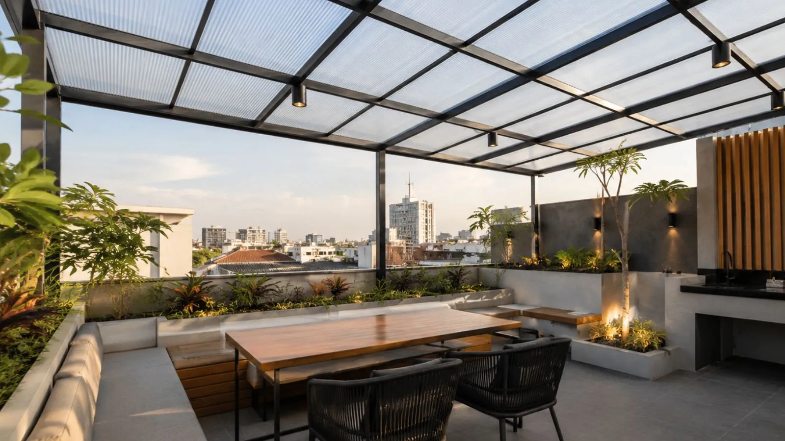 Rootop yang menggunakan atap polycarbonate
