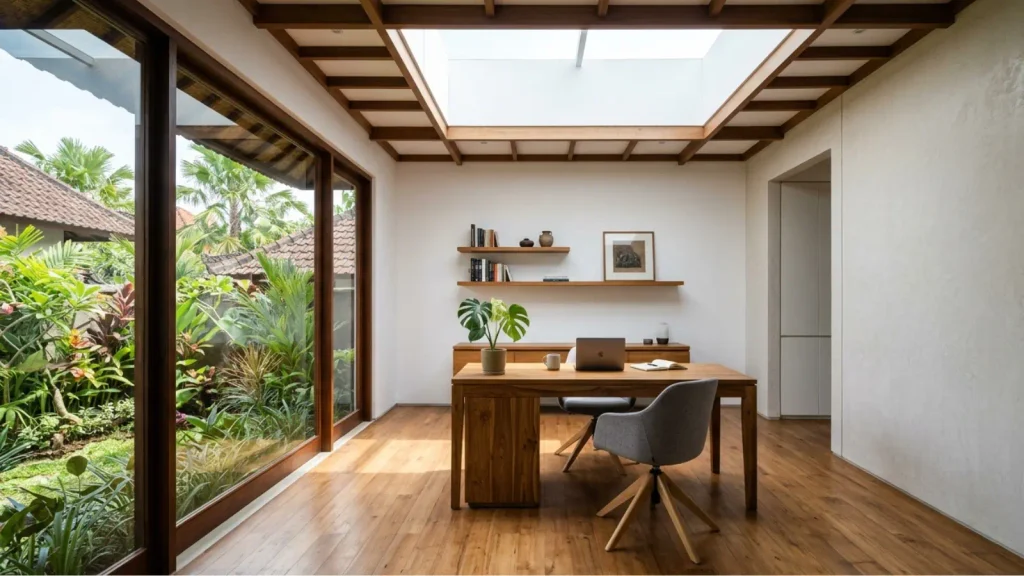 Penggunaan skylight dan kaca secara bersamaaan