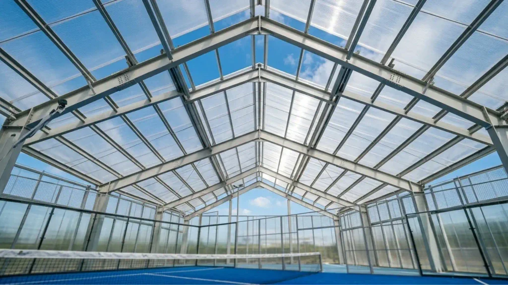 Penggunaan atap polycarbonate untuk lapangan padel