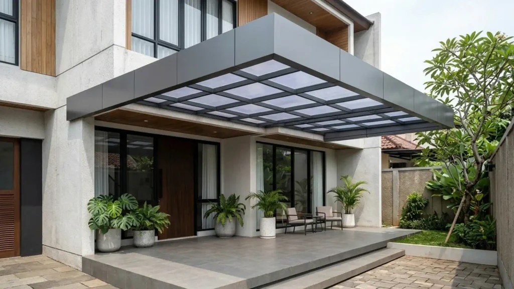 Kanopi Teras dengan List Plank ACP