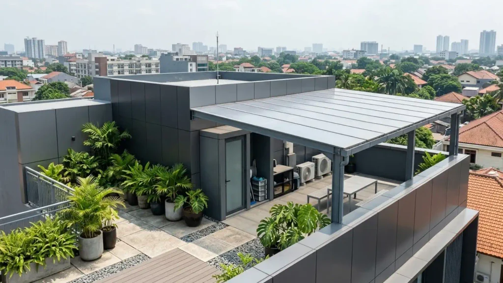 Taman, Rooftop, dan Area Servis