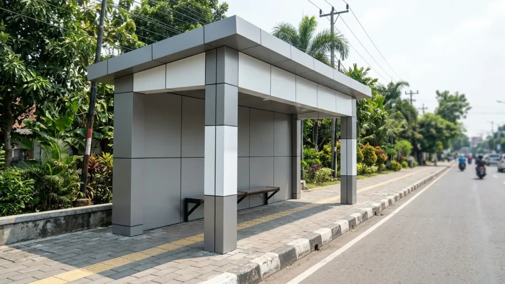 halte dengan bahan ACP